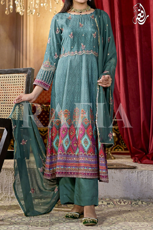 WOMEN'S-3 PIECE EMBROIDERY VISCOSE