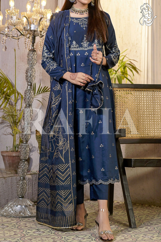 WOMEN'S-3 PIECE EMBROIDERY VISCOSE